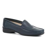 Pavers Women's Loafers in Navy with Wide Fit and Classic Style - Ladies Leather Elegant Footwear - Comfort Shoes for Casual Wear - Size UK 4 / EU 37