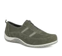 Pavers Womens Memory Foam Leather Slip On Trainers Khaki Size 9