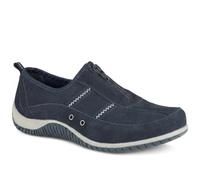 Memory Foam Leather Slip On Trainers - Navy Size 3