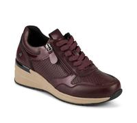 Pavers Womens Platform Lace-Up Trainers with Side Zip Burgundy Size 9