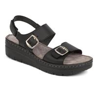 Pavers Women's Platform Sandals in Black with Adjustable Straps and Cushioned Insoles - Casual Open Toe Shoes - Summer Footwear - Size UK 7 / EU 40