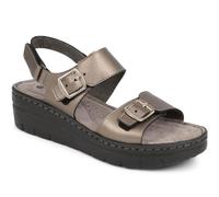 Pavers Women's Platform Sandals in Pewter with Adjustable Straps and Cushioned Insoles - Casual Open Toe Shoes - Summer Footwear - Size UK 6 / EU 39