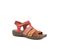 Pavers Premium Leather Adjustable Fasten Sandals - Red Multi Size 7