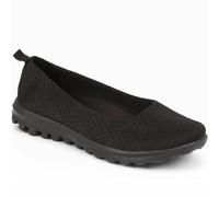 Pavers Women's Pumps in Black with Cushioned Memory Foam Insole - Casual Slip On Shoes - Comfortable Stylish Ladies Footwear - Size UK 4 / EU 37