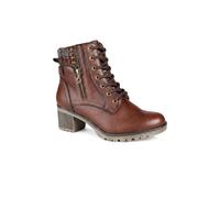 Pavers Women's Relife Block Heeled Knitted Cuff Ankle Boots in Brown | Size: 7