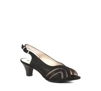 Sling-Back Evening Heels Pavers Black 5