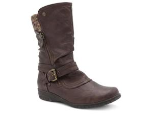Pavers Womens Slouch Calf Boots Chocolate Size 5 | Autumn Winter Collection | Slouch Boot | Zip | Block | Fur Lining