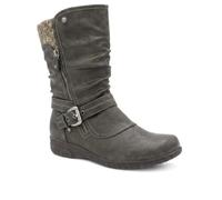 Pavers Womens Slouch Calf Boots Khaki Size 5 | Autumn Winter Collection | Slouch | Zip | Fur Lining