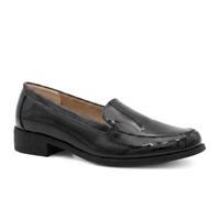 Pavers Women's Smart Block Heel Moccasins in Jet Black | Size: 8