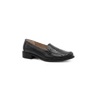 Pavers Women's Smart Block Heel Moccasins in Jet Black | Size: 3