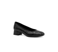 Pavers Women's Smart Patent Block Heel Court Shoes in Black | Size: 3