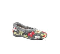 Pavers Soft Floral Full Slippers - Grey Multi Size 4
