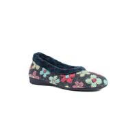 Pavers Soft Floral Full Slippers - Navy Multi Size 4