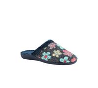 Pavers Women's Soft Floral Mule Slippers in Navy | Size: 3