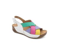 Pavers Women's Strappy Buckled Leather Sandals in White | Size: 6