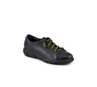 Thick Laced Leather Shoes - Black Size 4