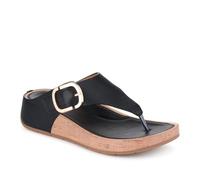 Pavers Womens Touch Fasten Buckled Toe Post Sandals Black Size 7