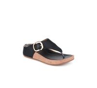 Pavers Women's Touch Fasten Buckled Toe Post Sandals in Black | Size: 7 Pavers Black 7