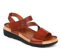Pavers Women's Touch Fasten Sandals in Tan Leather with Cushioned Insole - Lightweight Casual Open Toe Shoes - Summer Footwear - Size UK 6 / EU 39