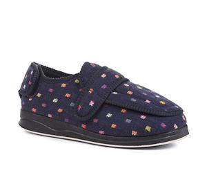 Pavers Womens Touch Fastening Full Slipper Navy Multi Size 4