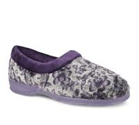Pavers Warm Lined Faux Fur Slippers - Purple Size 6