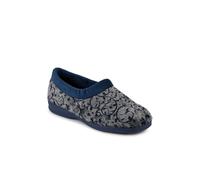 Pavers Women's Warm-Lined Full Slippers Flat in Navy | Size: 8