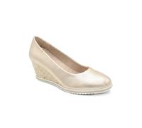 Pavers Women's Wedge Heel Espadrille Trim Pumps in Gold | Size: 5 Pavers Gold 5