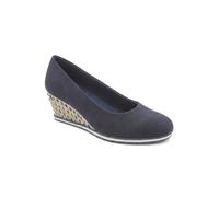 Pavers Women's Wedge Heel Espadrille Trim Pumps in Navy | Size: 8 Pavers Navy 8