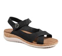 Pavers Wide Fit Adjustable Fit Cushioned Sandals - Black Size 6
