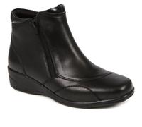 Pavers Women's Wide Fit Ankle Boots in Black Leather - Elegant Shoes with Inside Zip and Stylish Design - Ladies Casual Footwear - Size UK 4 / EU 37