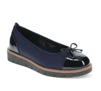Pavers Womens Wide Fit Bow-Detailed Pumps Navy-Navy Patent Size 4