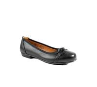 Pavers Women's Wide Fit Buckle Detailed Pumps Flat in Black | Size: 2