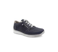 Pavers Wide Womens Wide Fit Casual Zip & Lace Trainers Navy Size 6