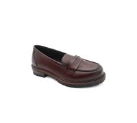 Pavers Womens Wide Fit Chunky Sole Penny Loafers Burgundy Size 4