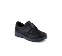 Wide Fit Coated Leather Adjustable Monk Shoes - Black Size 5