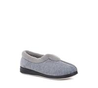Pavers Ladies Antibacterial Wide Fit Slip-On Slippers in Grey with Deep Cushioned Memory Foam Insole - Stylish V-Cut Design - Size UK 9 / EU 42