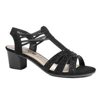 Pavers Wide Fit Embellished Strappy Sandals - Black Size 6