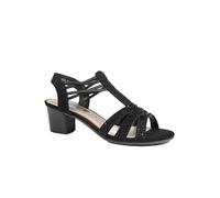 Pavers Wide Fit Embellished Strappy Sandals - Black Size 5