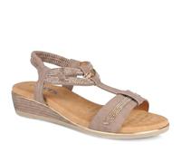 Pavers Womens Wide Fit Embellished Stretch Fit Sandals Brown Size 4