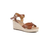 Pavers Women's Wide Fit Espadrille Wedge Sandals in Tan | Size: 6 Pavers Tan 6