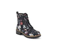Pavers Wide Fit Lace Up Ankle Boots - Black Floral Size 5