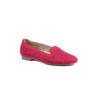 Wide Fit Laser Cut Slip On Shoes - Fuschia Size 4