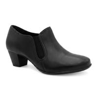 Pavers Womens Wide Fit Leather Block Heel Slip On Shoe Boots Black Size 3