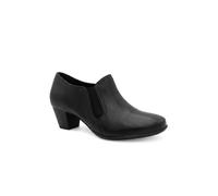 Pavers Womens Wide Fit Leather Block Heel Slip On Shoe Boots Black Size 6