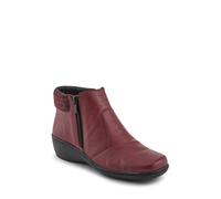 Pavers Wide Womens Wide-Fit Leather Lightweight Ankle Boots Burgundy Size 6