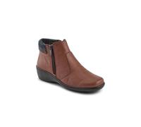 Pavers Wide Womens Wide-Fit Leather Lightweight Ankle Boots Tan Size 4