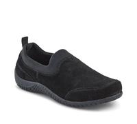 Pavers Womens Wide-Fit Leather Slip-On Shoes Black Size 6