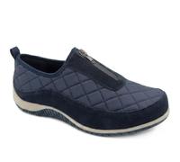 Pavers Womens Wide Fit Leather Slip-On Shoes with Zip Fastening Navy Size 5