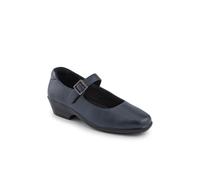 Pavers Women's Wide Fit Leather Touch-Fasten Mary Janes in Navy | Size: 6 Pavers Navy 6