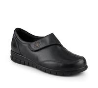 Wide Fit Leather Touch-Fasten Monk Shoes - Black Size 7